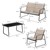 Gartenmöbel Set Loungegarnitur 4-Teilig Taupe aus Stahl und Textil ML-Design