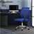 Cadeira de escritório ergonómica com braços Tecido de malha azul com rodízios Design ML