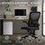 Ergonomikus irodai szék fekete hálós szövet, állítható fejtámlával és görgokkel ML design
