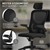 Ergonomic office chair black mesh fabric with adjustable headrest and castors ML design