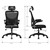 Ergonomic office chair black mesh fabric with adjustable headrest and castors ML design