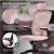 Ergonomiczne krzeslo biurowe z rózowej siatki z regulowanym zaglówkiem i kólkami ML design