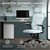 Ergonomischer Bürostuhl Blau Netzgewebe mit verstellbarer Kopfstütze und Rollen ML-Design