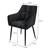 Scaun de sufragerie negru din ?esatura de plu? cu scaun tapi?at gros ML design