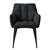 Black terrycloth dining chair with thick upholstered seat ML design