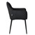 Scaun de sufragerie negru din ?esatura de plu? cu scaun tapi?at gros ML design