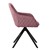 Chaise de salle à manger pivotante vieux rose en textile tissé avec dossier et accoudoirs ML-Design