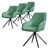 Sedia da pranzo girevole set di 4 sedie da cucina in tessuto intrecciato verde con schienale e braccioli ML design