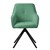 Swivel dining chair in green woven fabric with backrest and armrests ML design