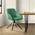 Swivel dining chair in green woven fabric with backrest and armrests ML design