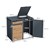 Caja de basura para 2 cubos de hasta 240L 132x80x116,3 cm acero antracita/roble diseño ML