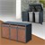 Waste garbage can box for 3 garbage cans up to 240L 200x80x116.3 cm anthracite/rust-look steel ML design