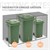 Waste garbage can box for 1 garbage can up to 240L 68x80x116.3 cm anthracite/rust look steel ML design