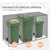 Abri pour poubelles avec toit végétal pour 2 tonnes jusqu'à 240L 132x80x124 cm aspect rouille acier ML-Design