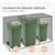 Afvalbak met plantendak voor 2 afvalbakken tot 240L 132x80x124 cm eik-look staal ML design