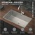 Lavello da incasso 70x40 cm argento con scarico e troppopieno in acciaio inox ML-Design