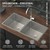 Built-in sink with double bowl Silver Kitchen sink with stainless steel waste and overflow set ML design