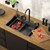 Lavello da incasso con rubinetto set completo 8 pezzi antracite 68x46 cm in acciaio inox ML-Design