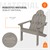 Chaise de jardin Adirondack en bois massif résistant aux intempéries, supporte jusqu'à 120 kg Gris en bois de sapin ML-Design