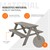 Set de scaune pentru copii Masa de picnic pentru copii pentru 4 copii din lemn masiv gri de la 2 ani ML-Design