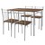 Dining set for 4 people 5-piece with dining table and 4 chairs brown wood ML design