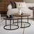 Coffee table set of 2 black wood decor with metal frame ML design