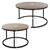 Coffee table set of 2 black wood decor with metal frame ML design