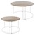 Mesa de centro conjunto de 2 decoración de madera blanca con marco de metal diseño ML