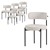 Dining chair set of 6 with teddy fabric with backrest white Kitchen chair ML design