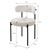 Dining chair set of 6 with teddy fabric with backrest white Kitchen chair ML design