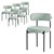 Silla de comedor juego de 6 con tejido teddy con respaldo verde Silla de cocina ML-Design