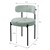 Dining chair set of 6 with teddy fabric with backrest green Kitchen chair ML-Design