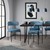 Silla de comedor set de 4 con tejido teddy con respaldo Silla de cocina azul ML-Design