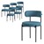 Dining chair set of 6 with teddy fabric with backrest Blue kitchen chair ML-Design