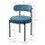 Dining chair set of 6 with teddy fabric with backrest Blue kitchen chair ML-Design