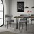 Silla de comedor juego de 4 con tejido teddy con respaldo gris Silla de cocina ML-Design