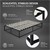 Bedframe eenpersoonsbed metalen bed 120x200 cm zwart incl. matras H-16cm met lattenbodem ML-Design