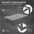 Bed frame single bed metal bed 120x200 cm anthracite incl. mattress H-16cm with slatted frame ML-Design