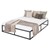 Metallinen sänky, jossa on sälepohja 160x200 cm antrasiitti ML design