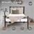 Kovová postel 90x200 cm cerná s roštovým rámem a celem v designu ML