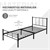 ML-Design metal bed black, 90x200 cm, made of steel frame with headboard and slatted frame