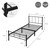 Kovová postel 90x200 cm cerná s roštovým rámem a celem v designu ML