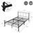 Metal bed 120x200 cm black with slatted frame and headboard ML design