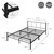 Fém ágy 160x200 cm fekete, léckerettel és fejtámlával ML design