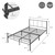 Kovová postel 120x200 cm antracitová s lamelovým roštem a matrací s designovým celem ML