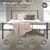 Kovová postel 140x200 cm antracitová s lamelovým roštom a dizajnovým celom ML
