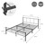 Kovová postel 140x200 cm antracitová s lamelovým roštom a dizajnovým celom ML