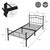 ML-Design metal seng sort, 90x200 cm, på stålramme med hovedgærde og fodgærde