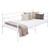 Kovová postel 90x200 cm bílá s roštovým rámem a celem a nohou v designu ML