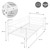 Kovová postel 90x200 cm bílá s roštovým rámem a celem a nohou v designu ML